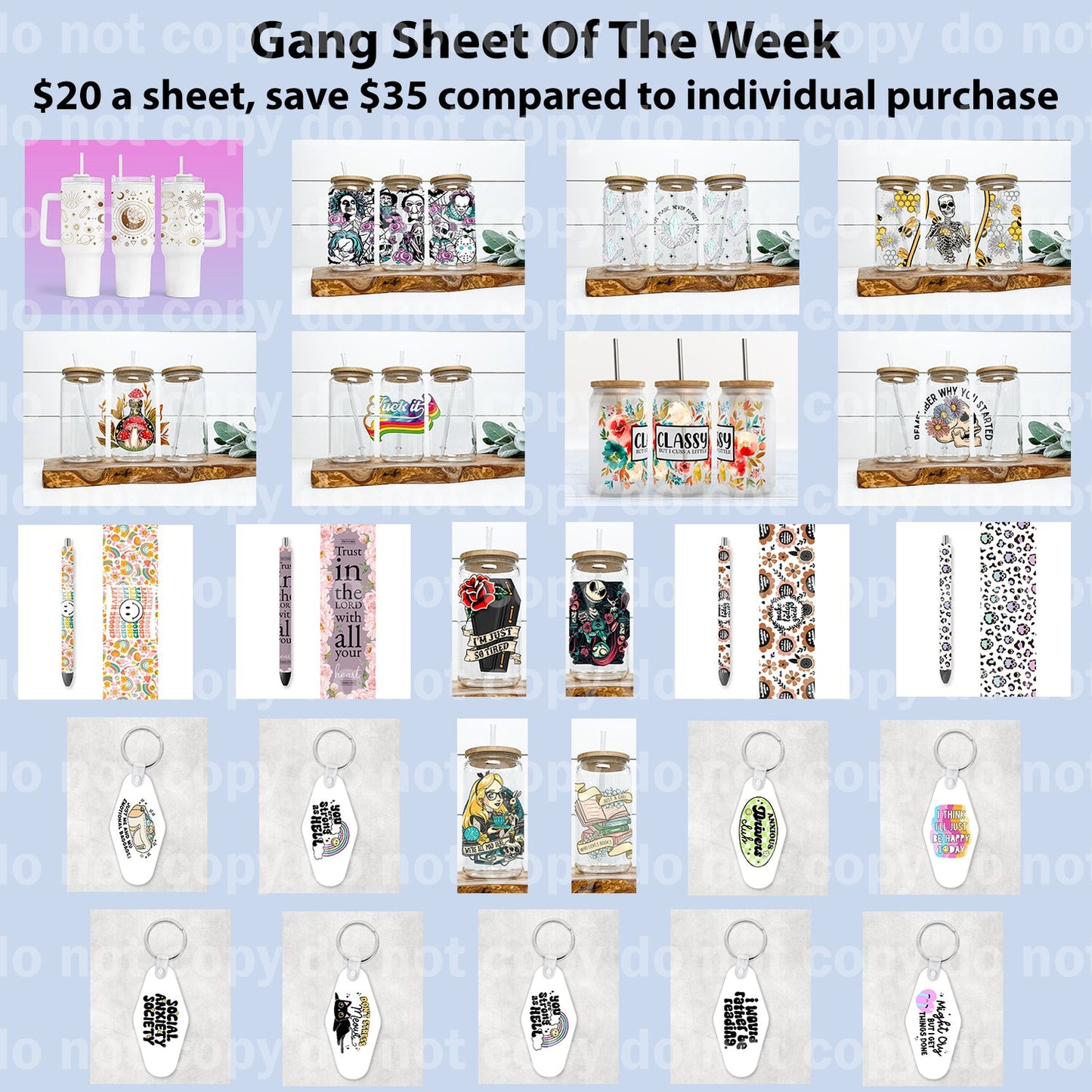 UV DTF Gang Sheet of The Week 07-31-2023