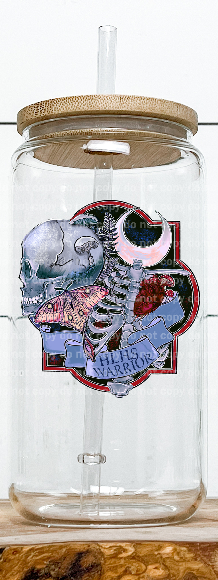 HLHS Warrior Skull Moon Moth Emblem