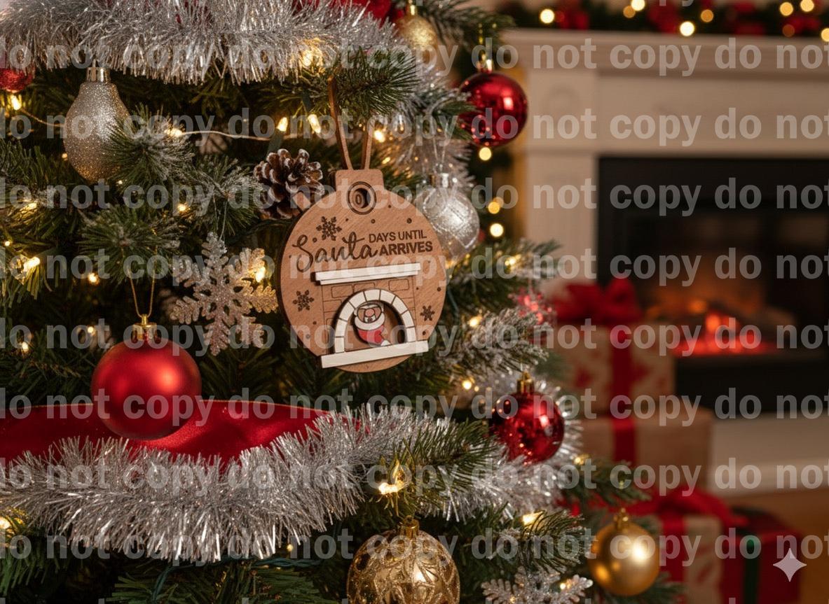Days until Santa arrives countdown Christmas ornament laser cut and engraved