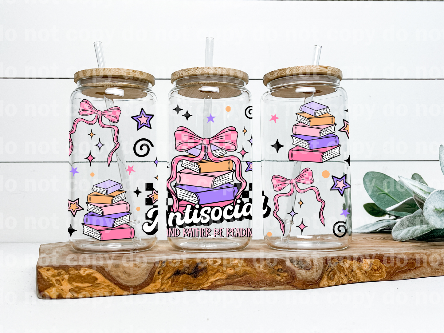 Antisocial And Rather Be Reading 16oz Cup Wrap