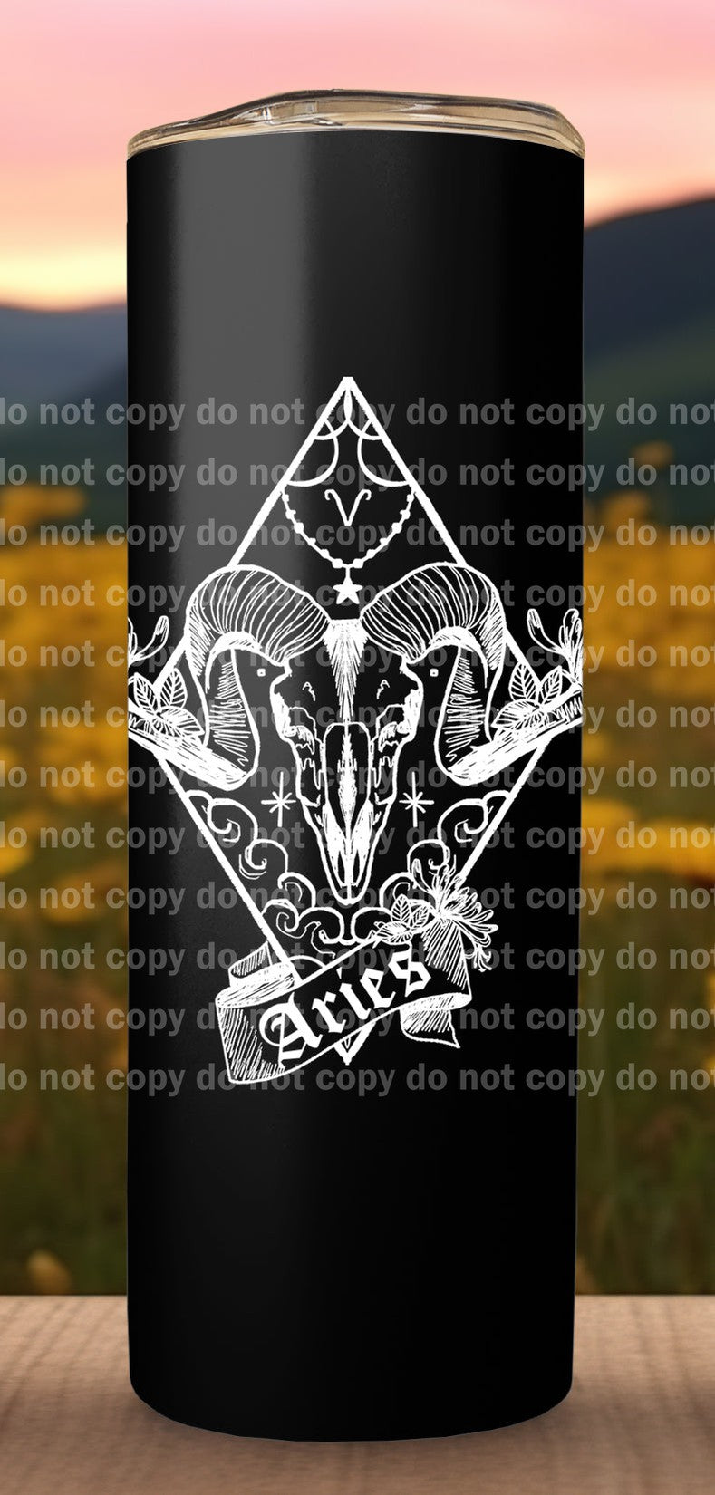 Aries Ram Head White Decal 3.5 x 3.8