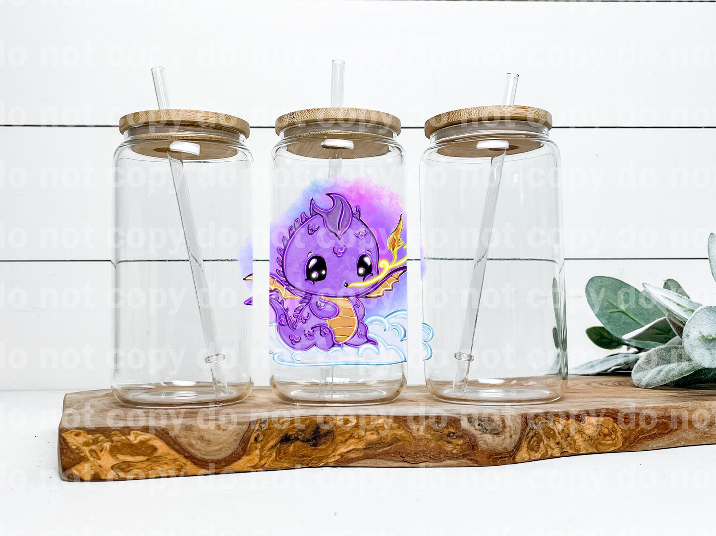 Baby Dragon Watercolor Decal 3.7 x 3.7