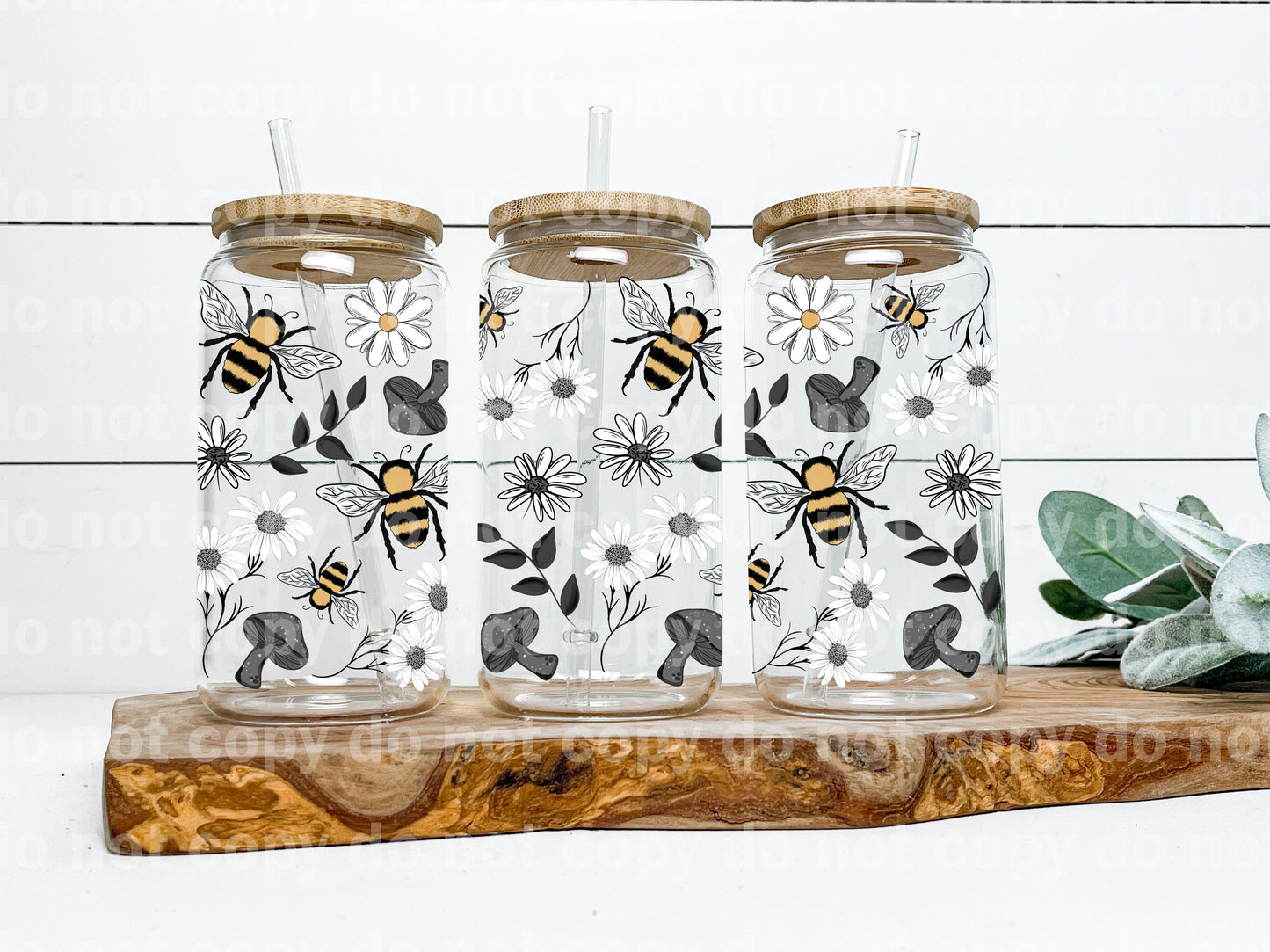 Bees And Daisy Flowers 16oz Cup Wrap