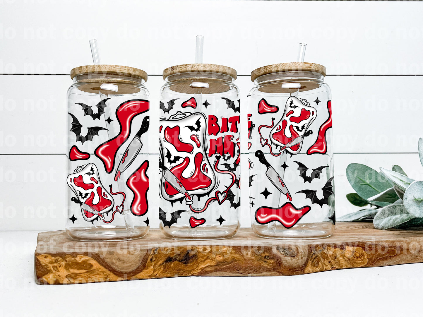 Bite Me Blood Bag 16oz Cup Wrap