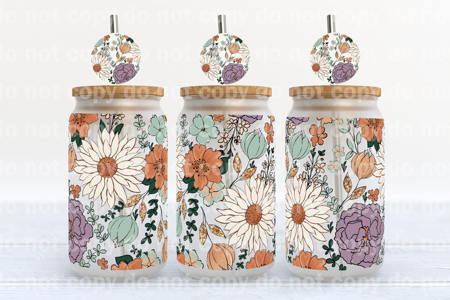 Envoltura de taza de flores florecientes de 16 oz