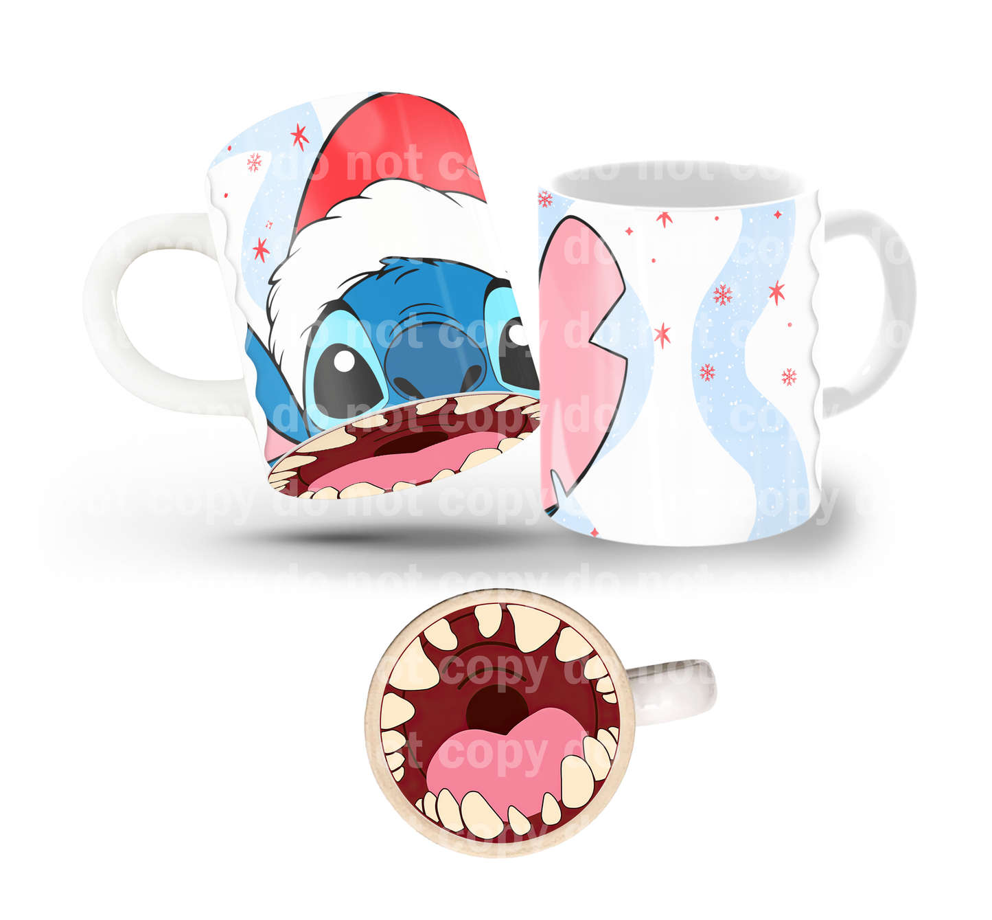 Blue Alien Tilt & Sip Mug Wrap + Bottom Design Set