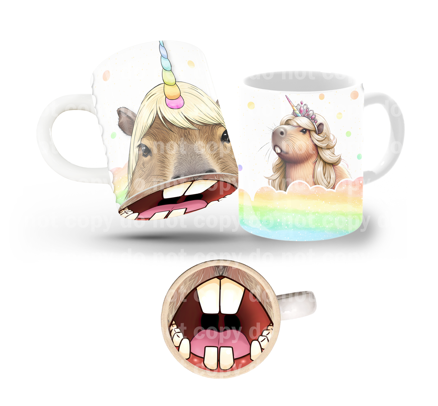 Blue Capivara Tilt & Sip Mug Wrap + Bottom Design Set