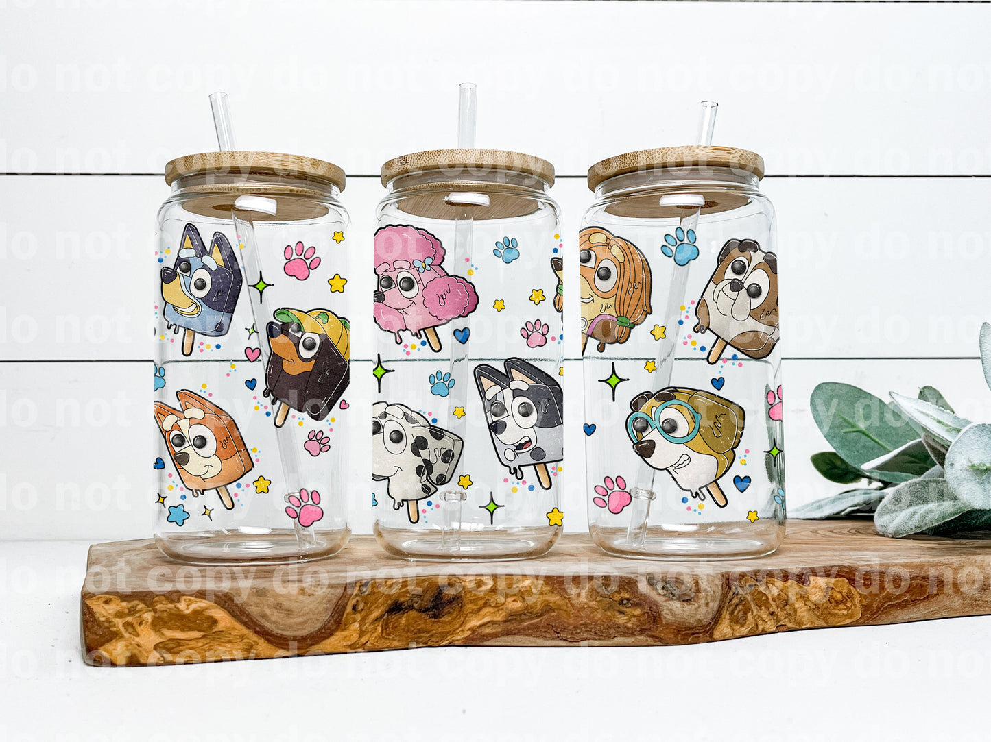 Blue Friends Ice Cream 16oz Cup Wrap