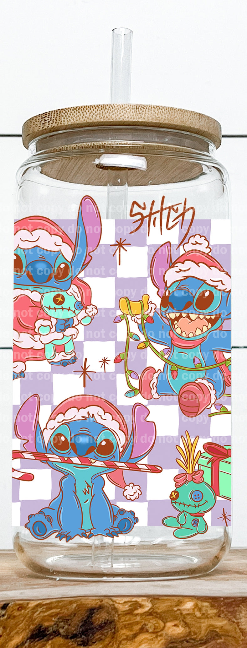 Blue Alien Christmas Decal 3.6 x 4