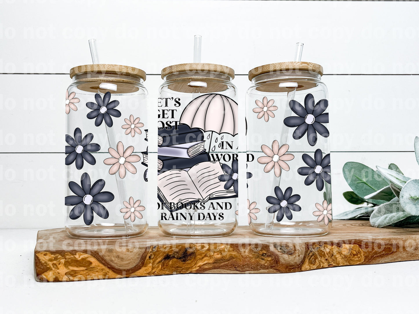 Books And Rainy Days 16oz Cup Wrap
