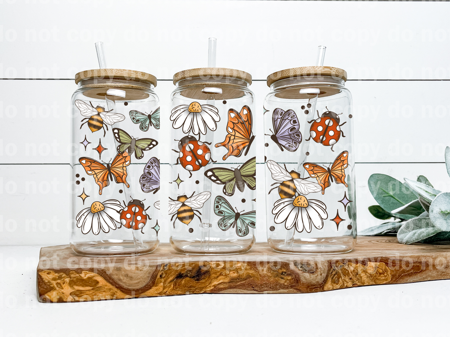 Butterflies Bees And Lady Bugs 16oz Cup Wrap