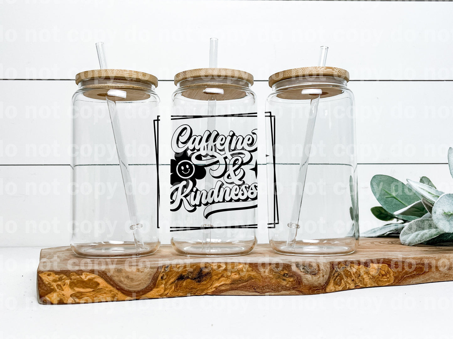 Caffeine and Kindness Decal 3.5 x 3.4