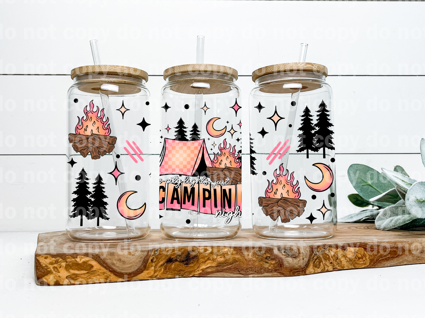No City Lights Just Camping Nights 16oz Cup Wrap