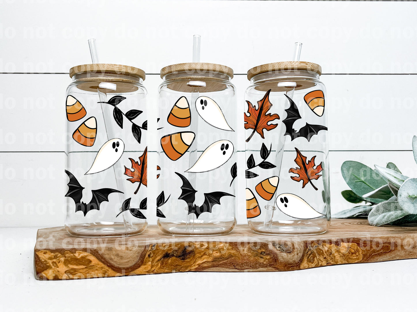 Candy Corn Ghost Fall 16oz Cup Wrap