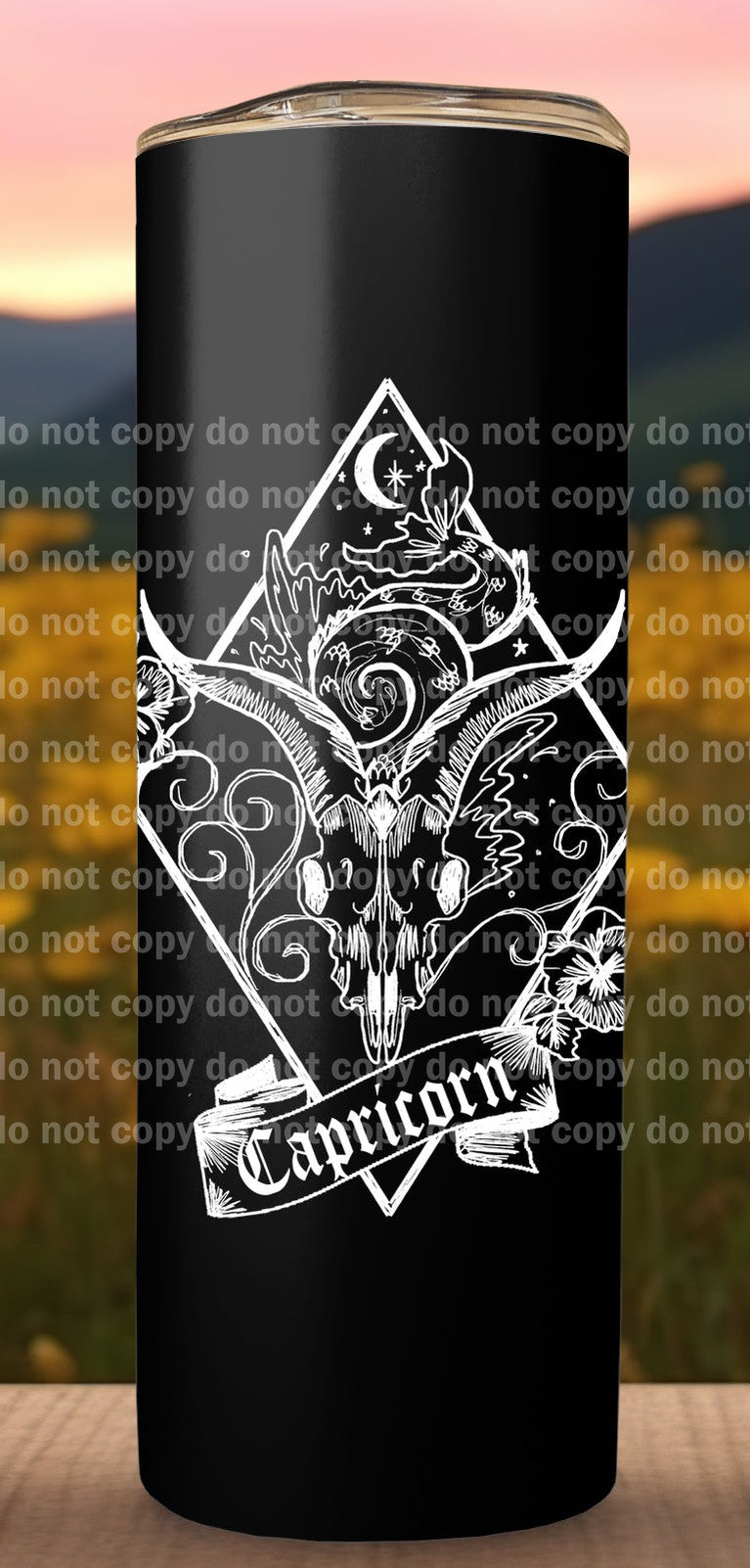 Capricorn Goat Fish White Decal 3.5 x 4.3