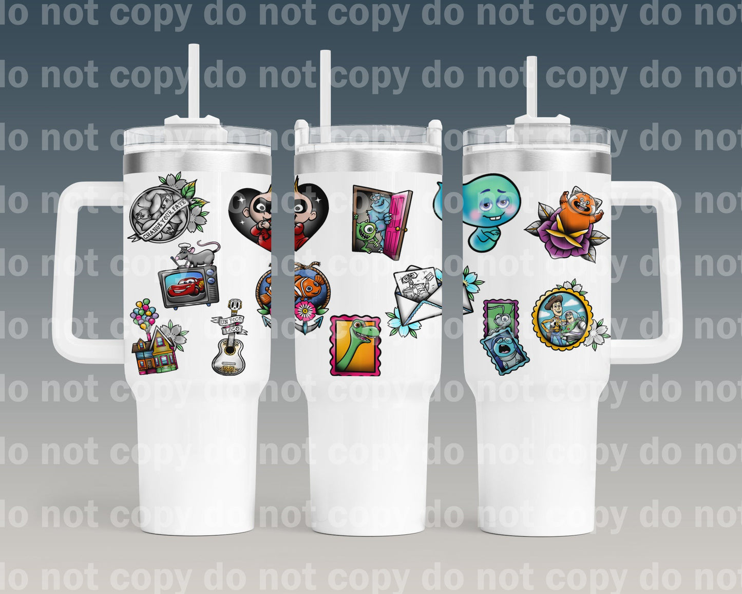 Cartoon Characters pix 40oz Cup Wrap