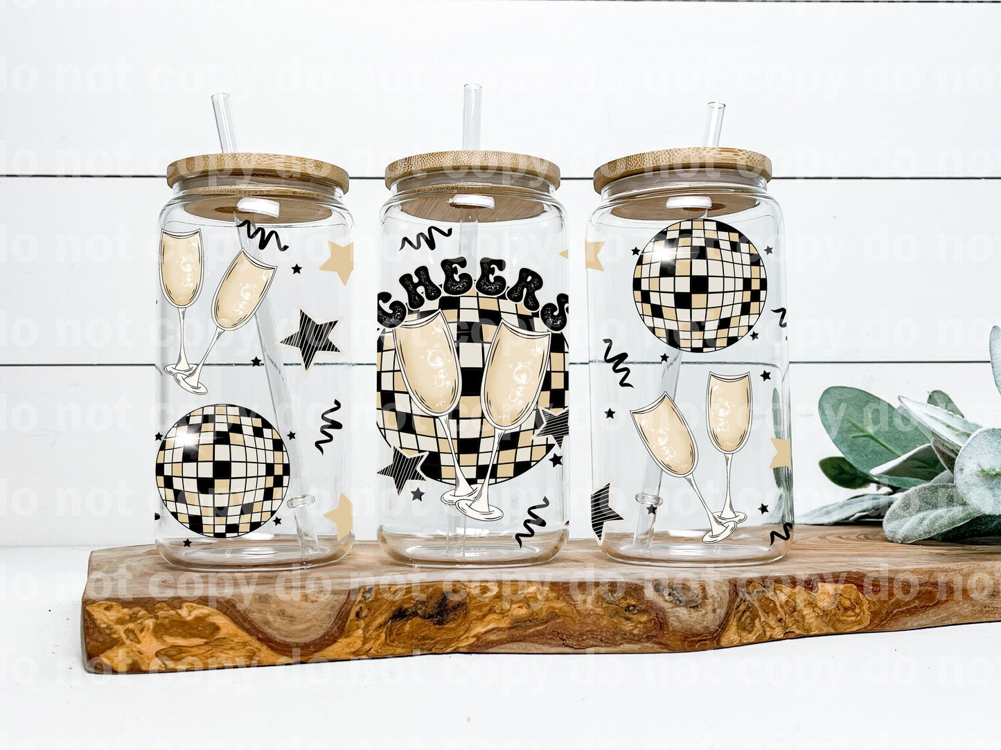 Cheers Disco Ball 16oz Cup Wrap