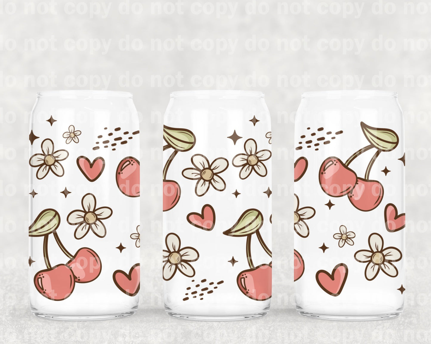 Cherries Flowers 16oz Cup Wrap