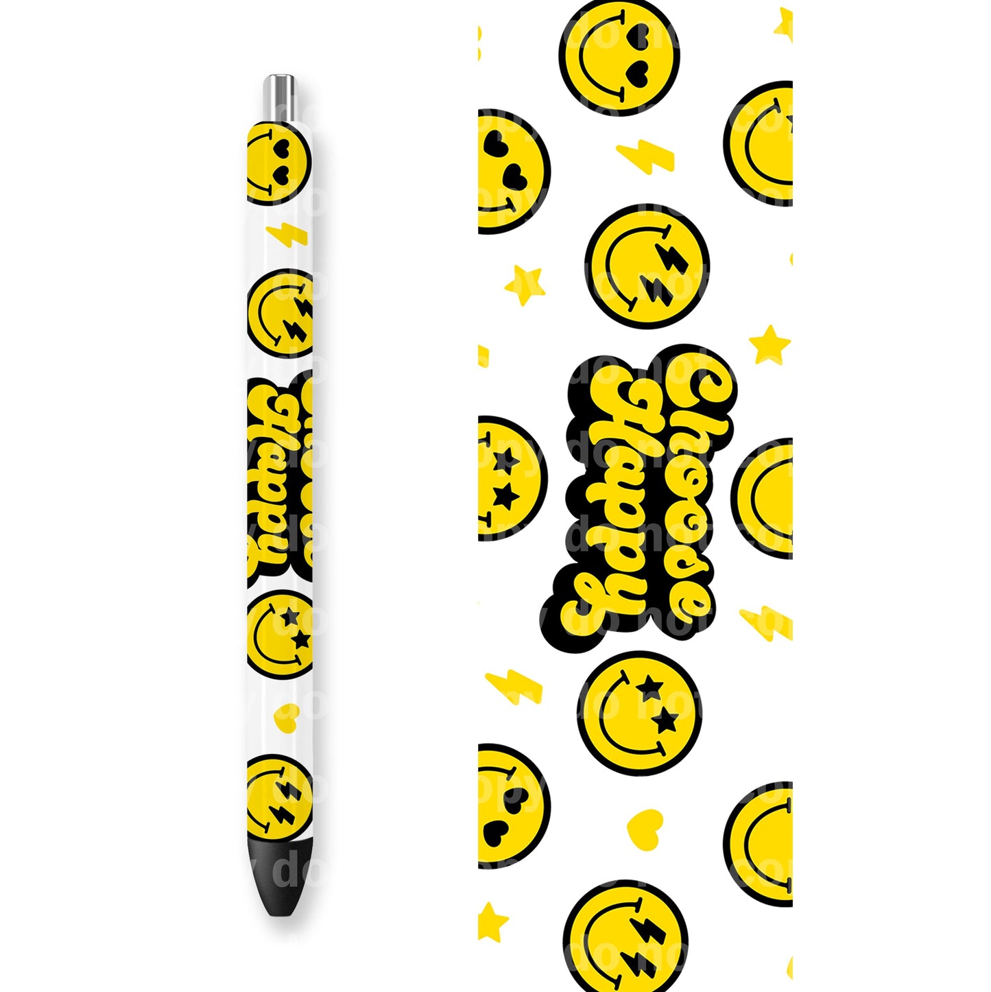 Choose Happy Yellow Smiley Face 16oz Cup Wrap