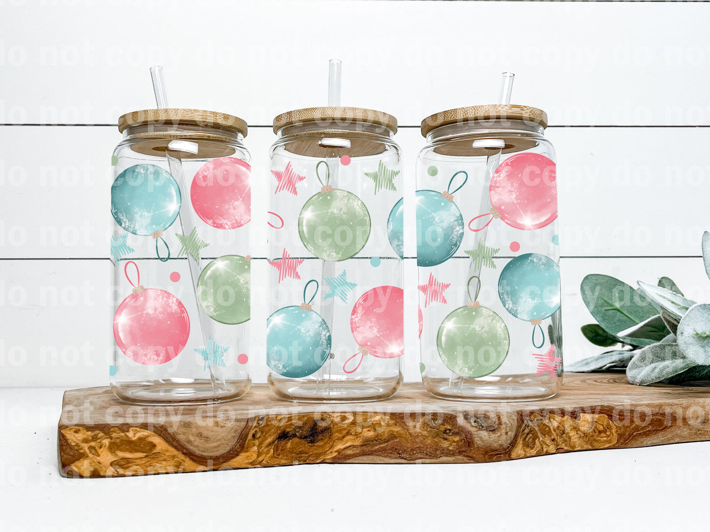 Christmas Balls Ornaments 16oz Cup Wrap