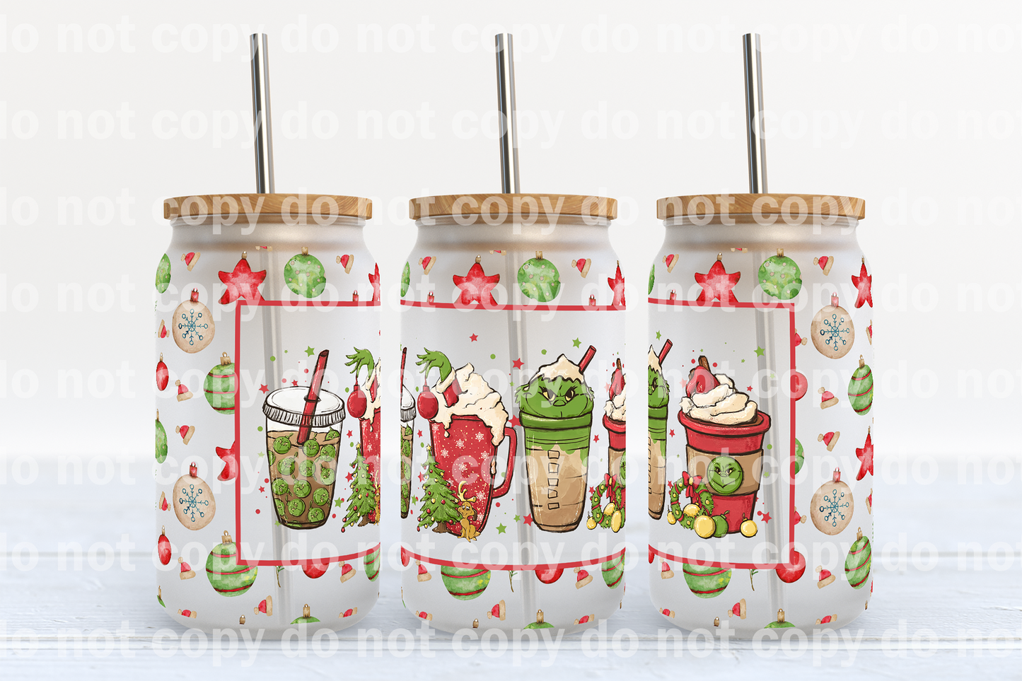 Christmas Drinks Green Guy 16oz Cup Wrap