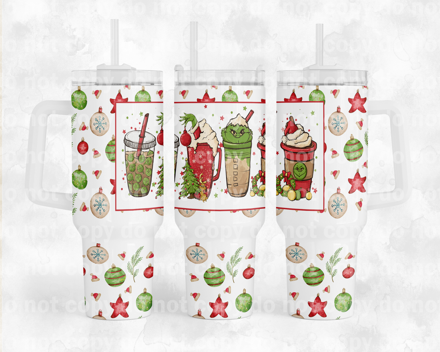 Bebidas navideñas Green Guy con opción inferior Envoltura de taza de 40 oz