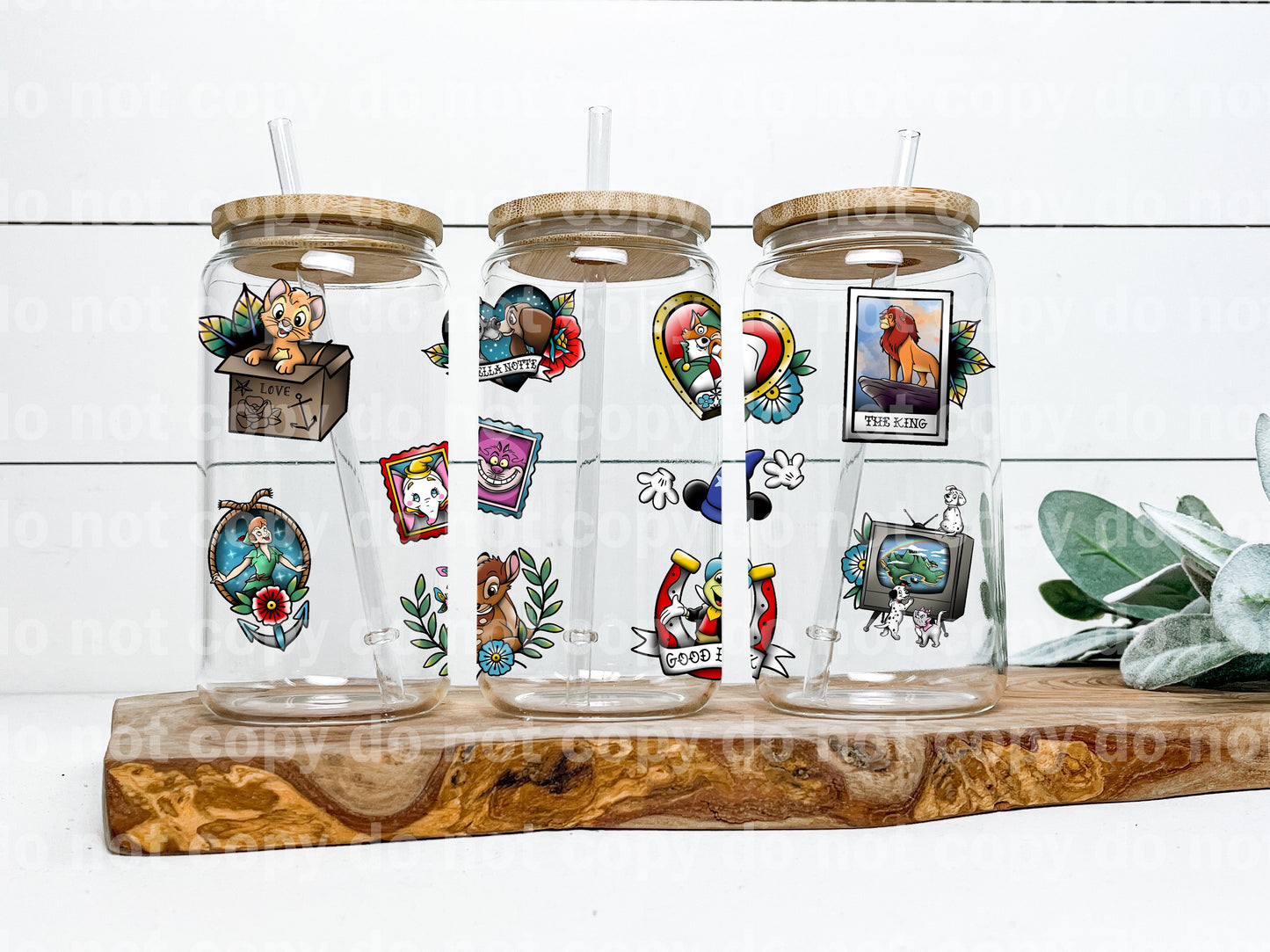 Envoltura de taza de 16 oz con personajes de dibujos animados clásicos