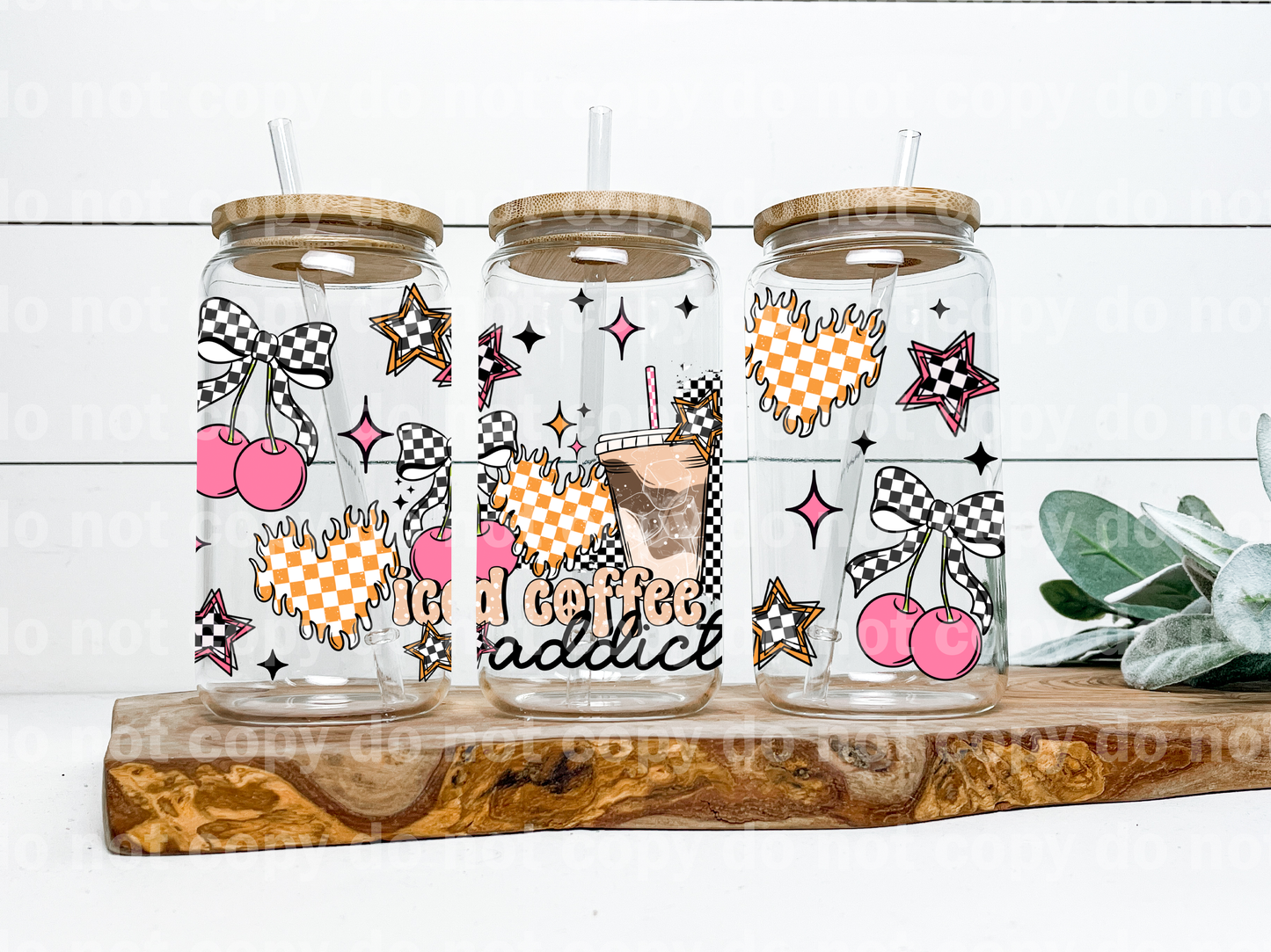 Iced Coffee Addict 16oz Cup Wrap