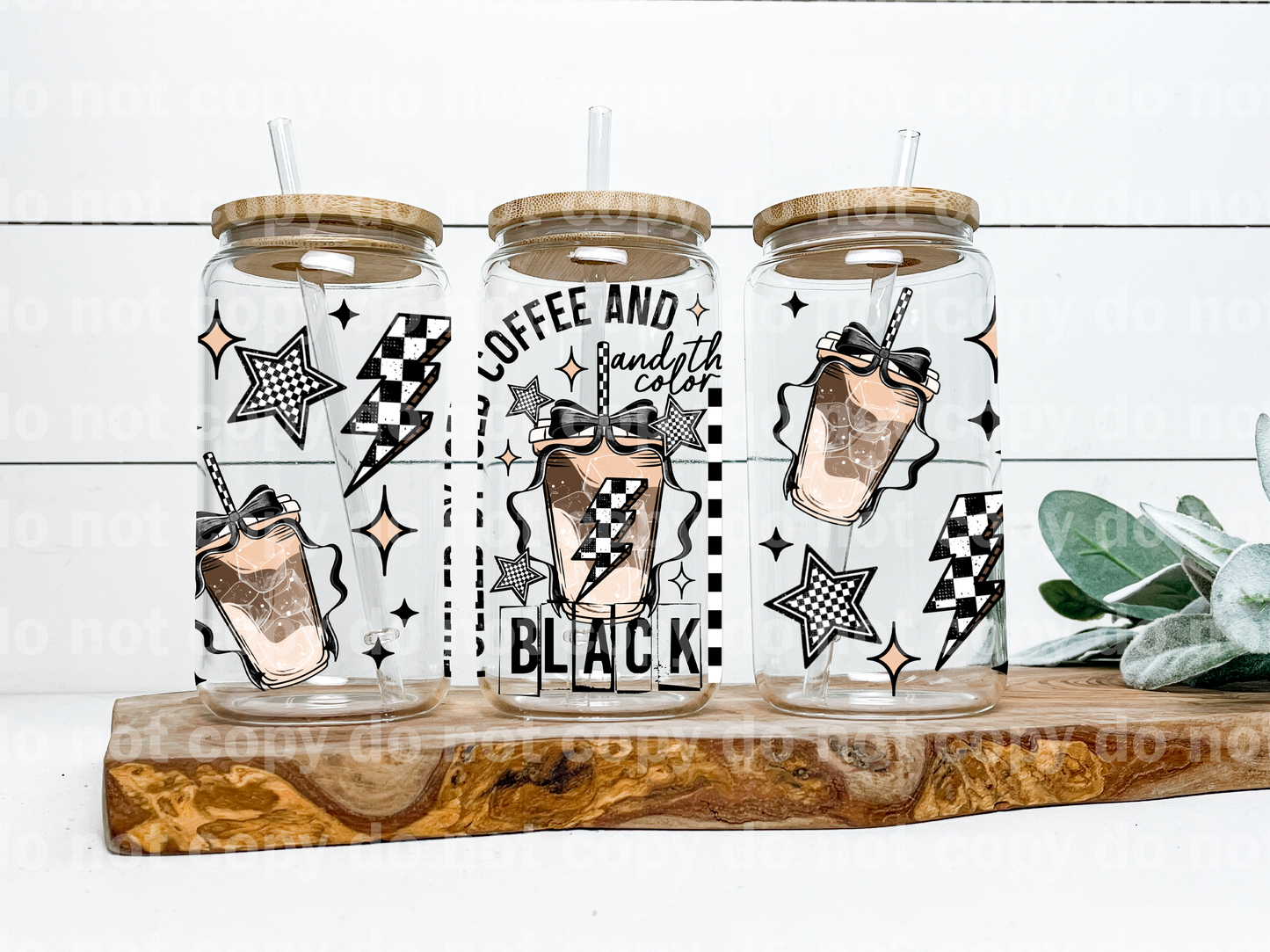 Fueled By Iced Coffee And The Color Black 16oz Cup Wrap