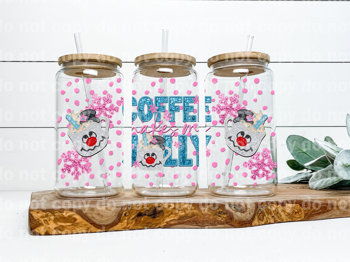 Coffee Makes Me Jolly 16oz Cup Wrap