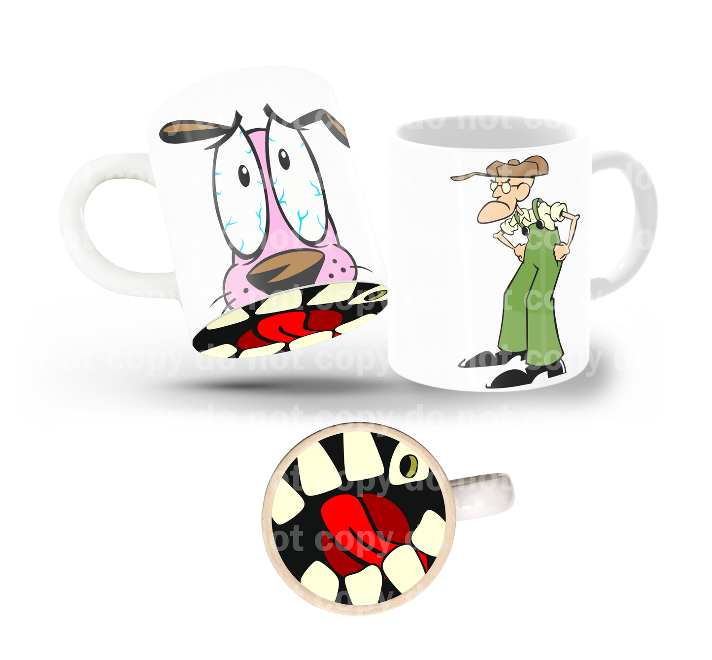 Courage Dog White Background Tilt & Sip Mug Wrap + Bottom Design Set