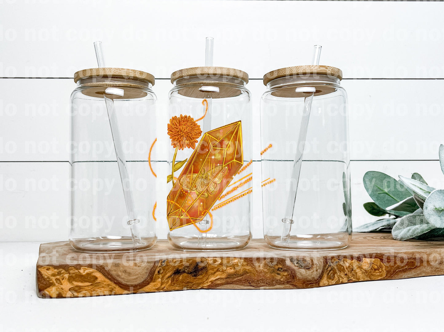 Crystal And Moth orange Decal 4.2 x 4.5