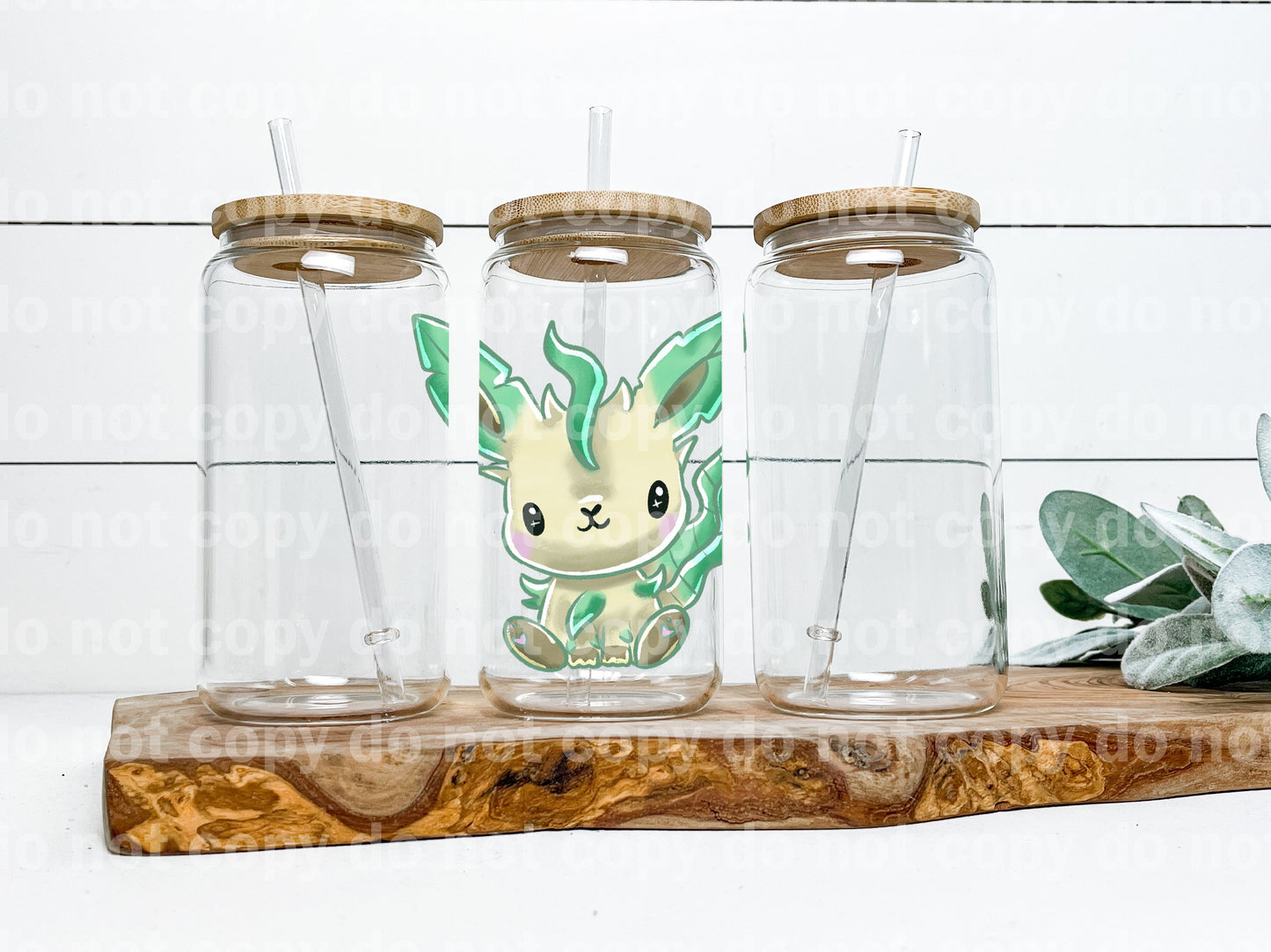 Cute Verdant Grass Pocket Monster Decal 3.7 x 4