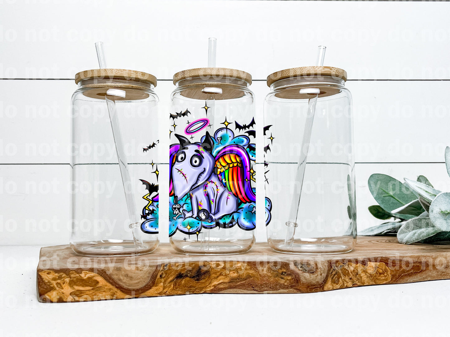 Angel Dog Full Color/Grayscale Dream Print or Sublimation Print with Decal Option