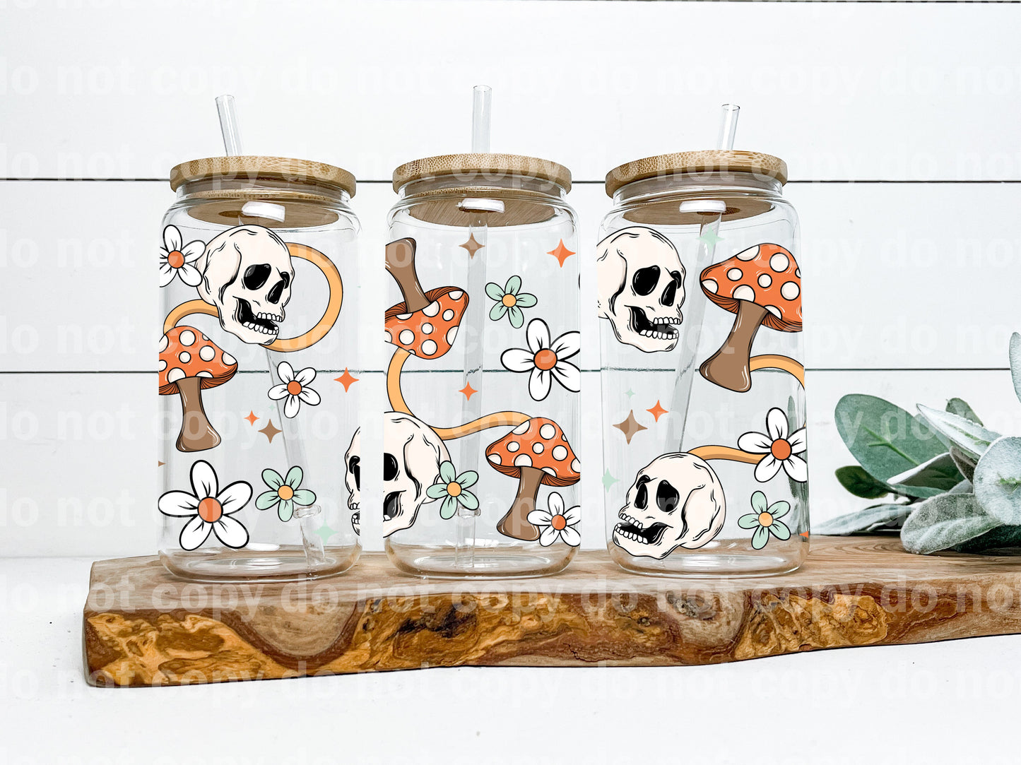 Dead Inside Skellie Mushroom 16oz Cup Wrap
