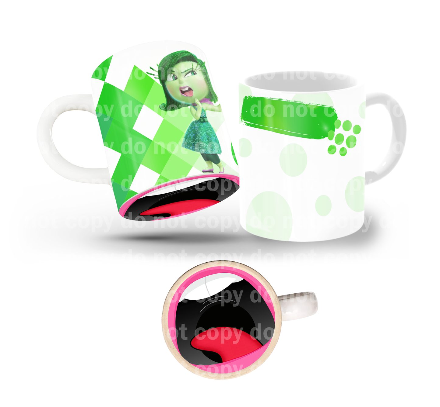 Disgust Pain Brush Tilt & Sip Mug Wrap + Bottom Design Set