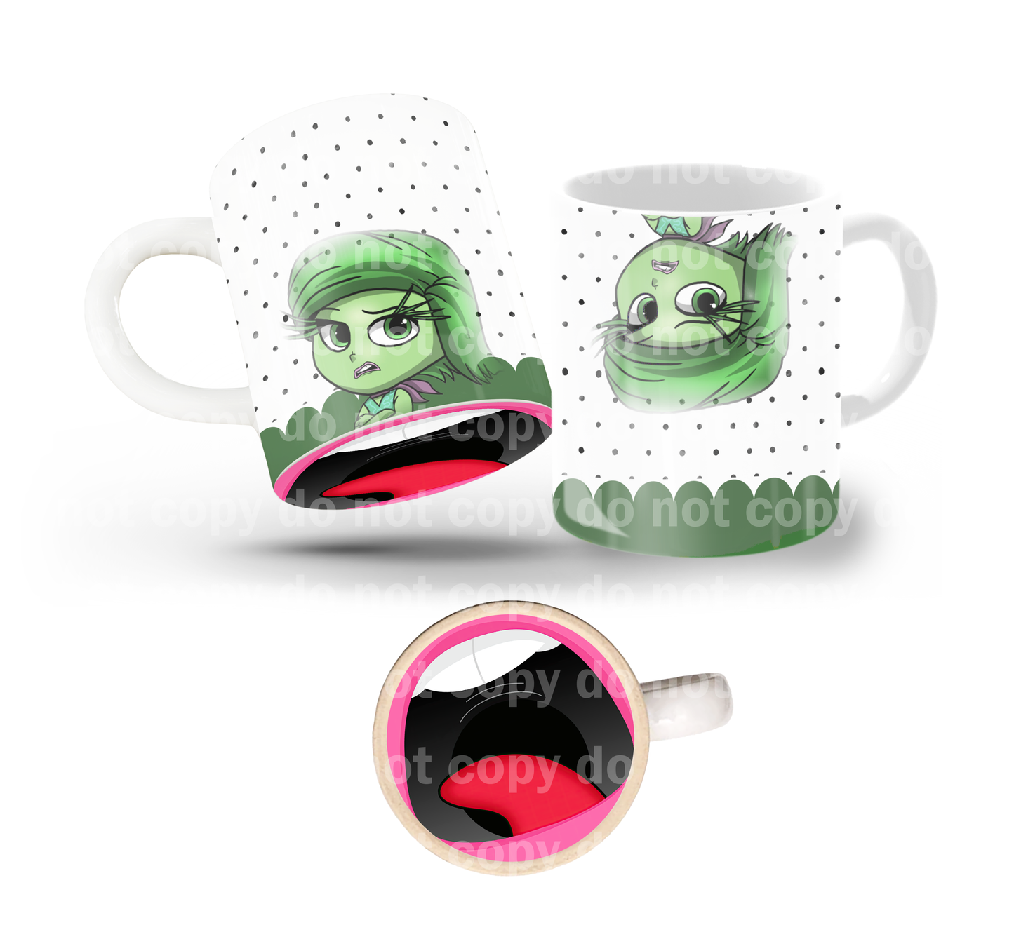 Disgust Polka Tilt & Sip Mug Wrap + Bottom Design Set