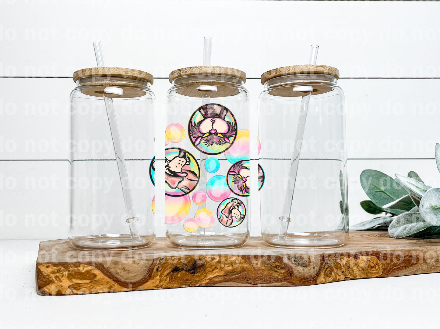 Dog And Cat Bubbles Decal 3.6 x 4