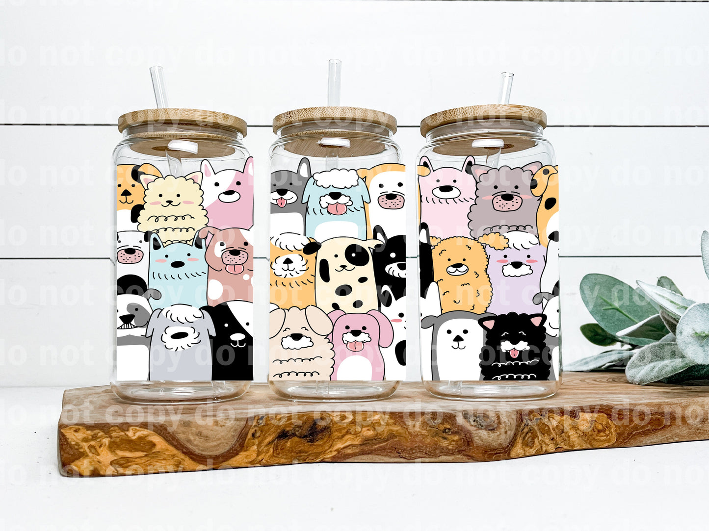 Envoltura de taza Doggies Dogs de 16 oz