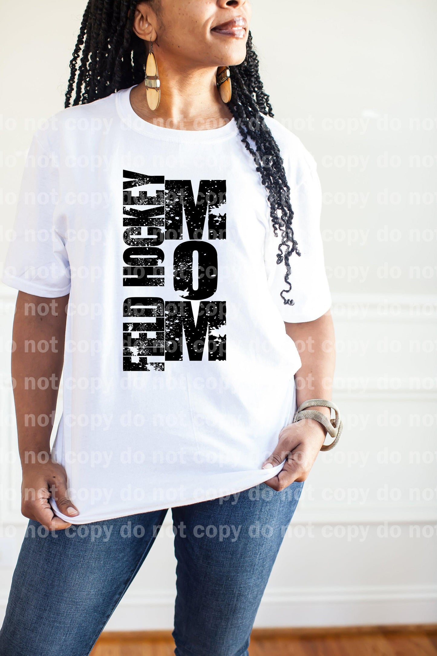 Field Hockey Mom Distressed Black