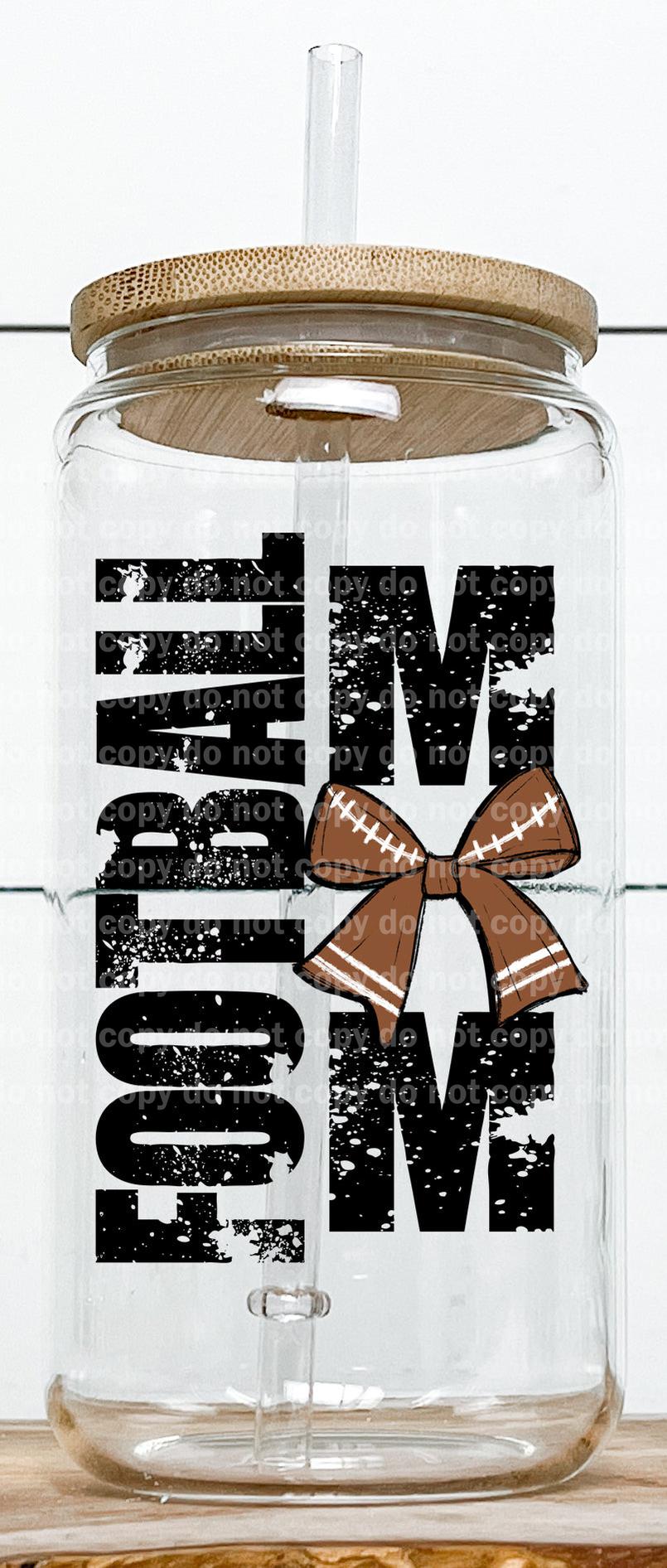 Football Mom With Bow Distressed