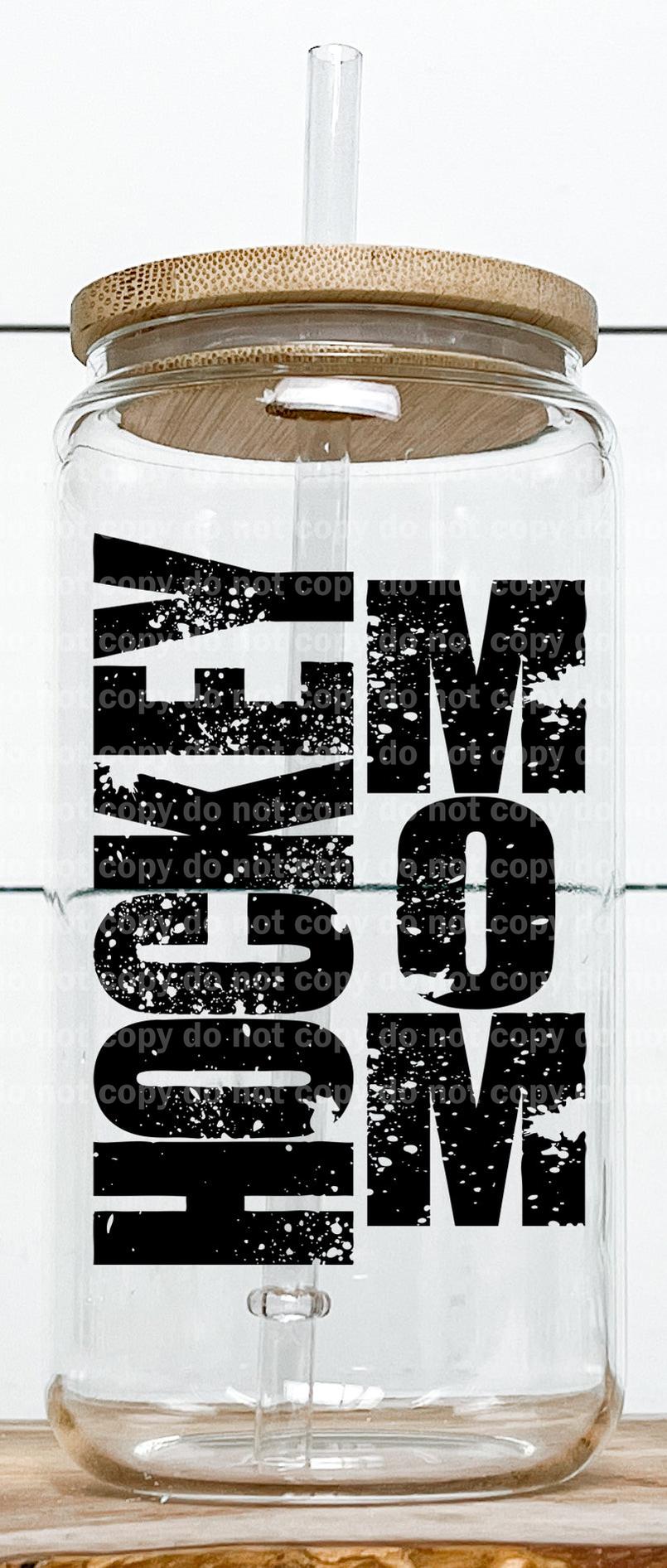 Hockey Mom Distressed Black