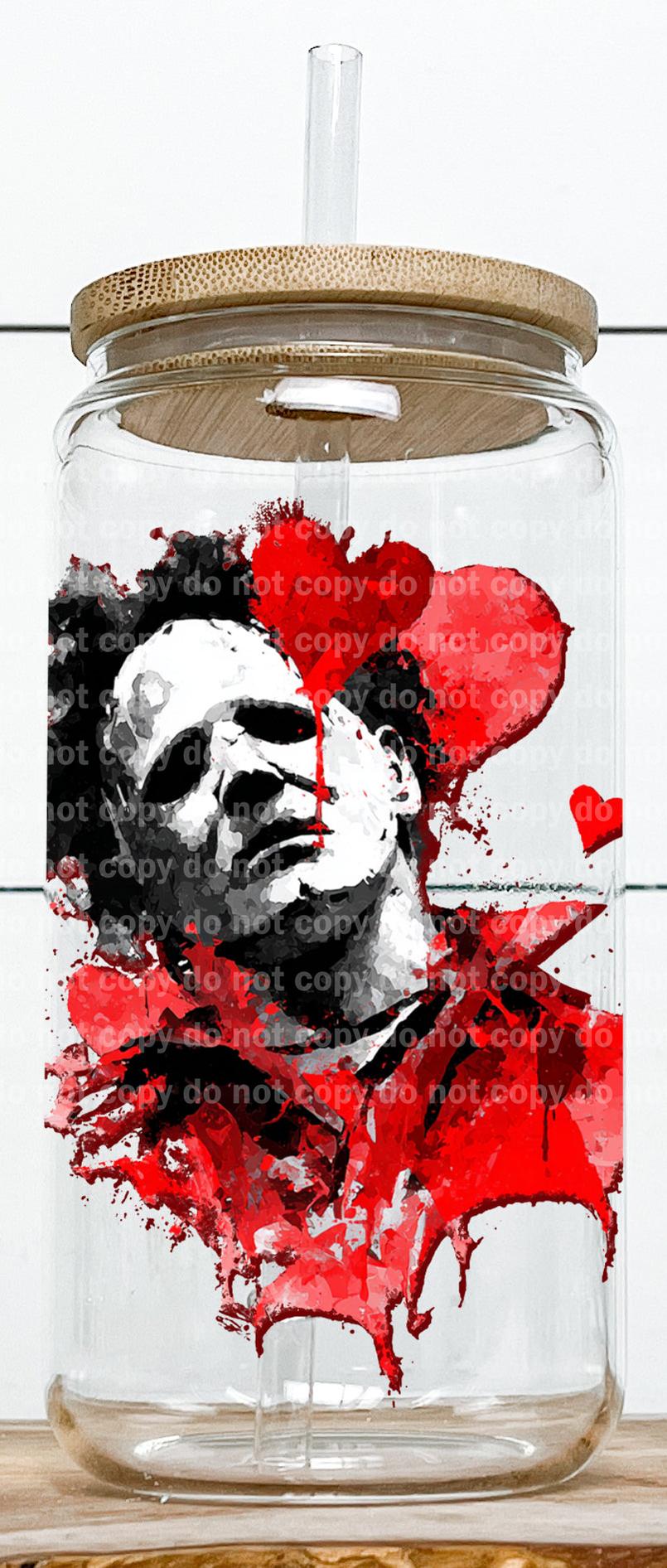Leather Face Drippy Paint Valentine's Heart