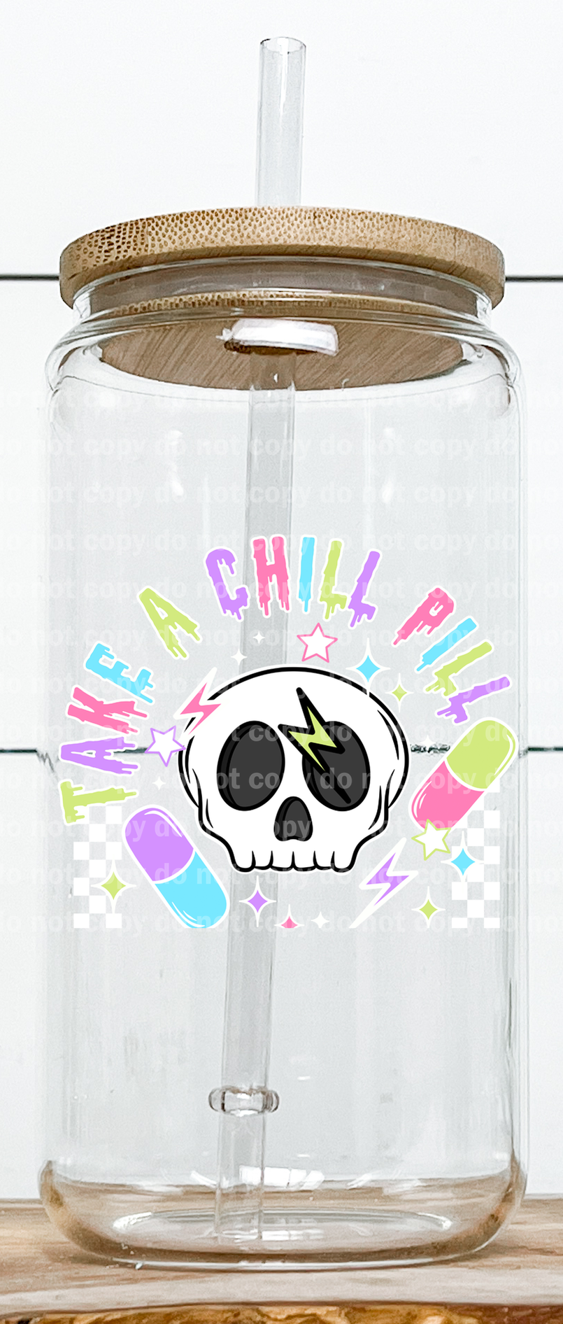 Take A Chill Pill Skull White