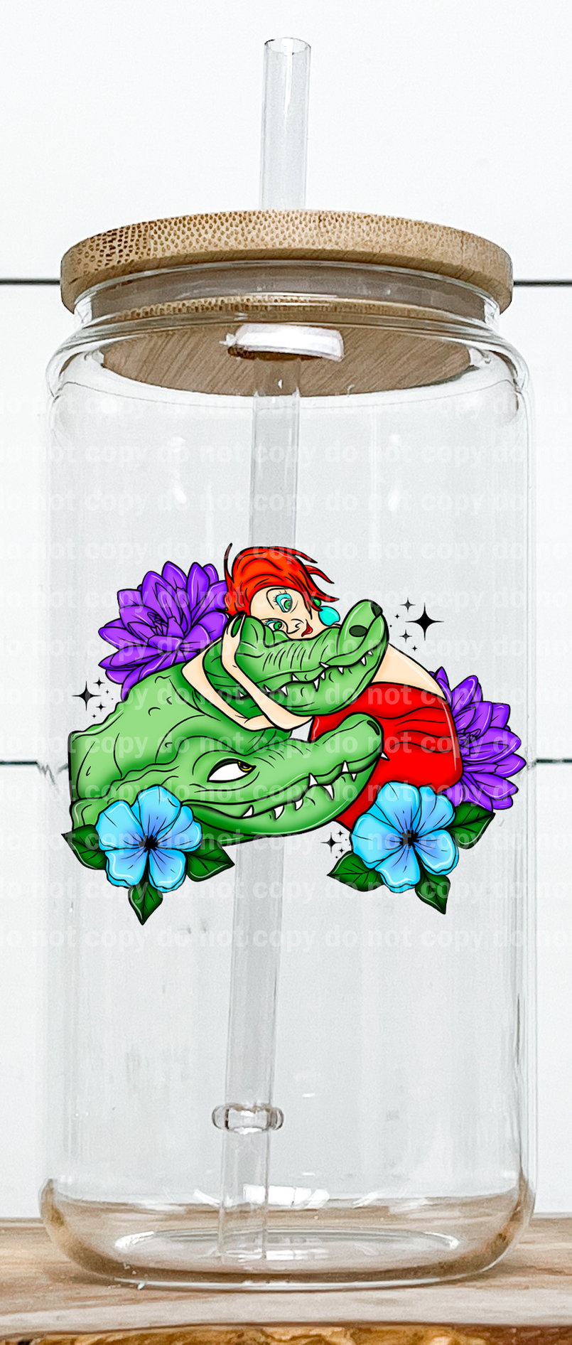 Woman And Crocodile Floral