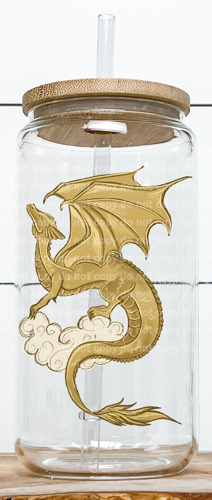 Elegant Golden Dragon On Cloud
