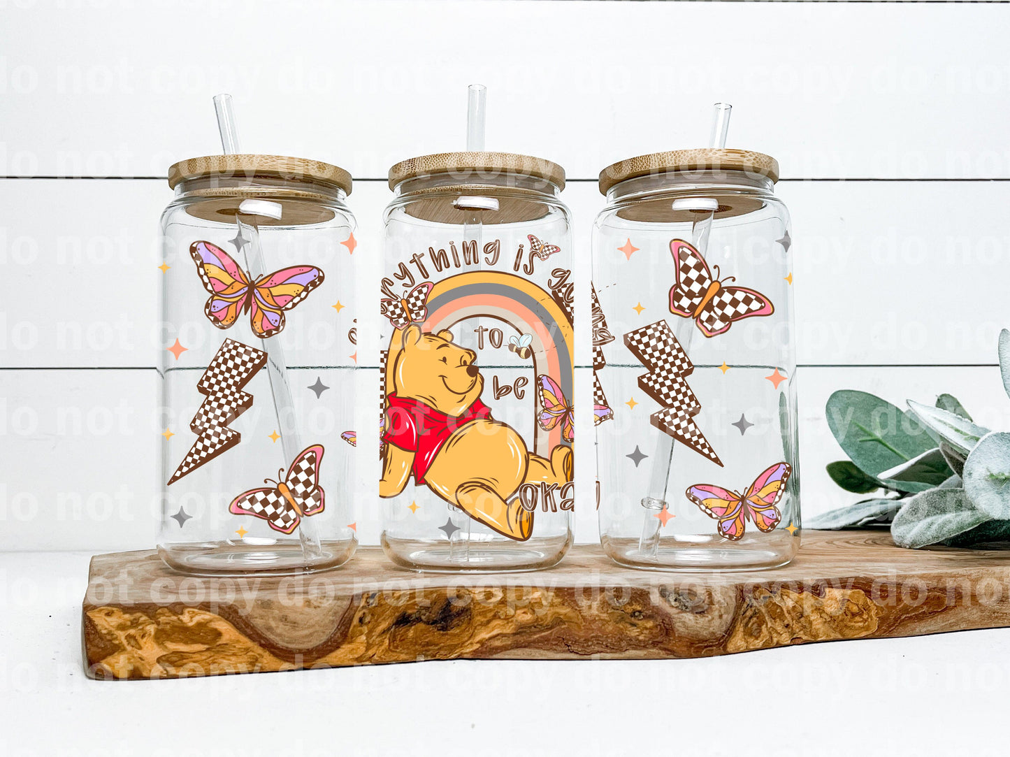 Everything Is Going To Be Okay Hunny Bear 16oz Cup Wrap