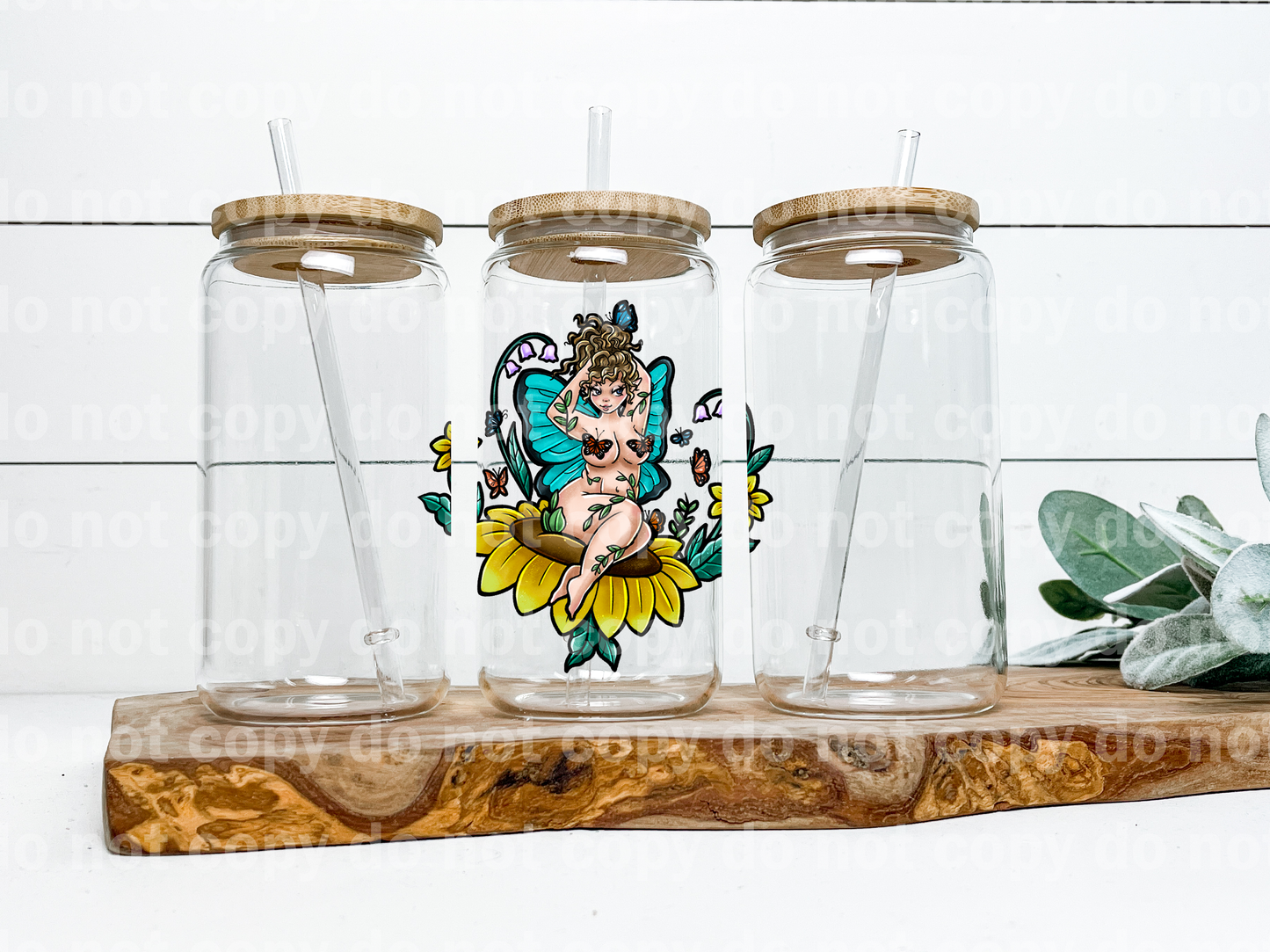 Fairy Pin Up Sunflower Black Outline/White Outline