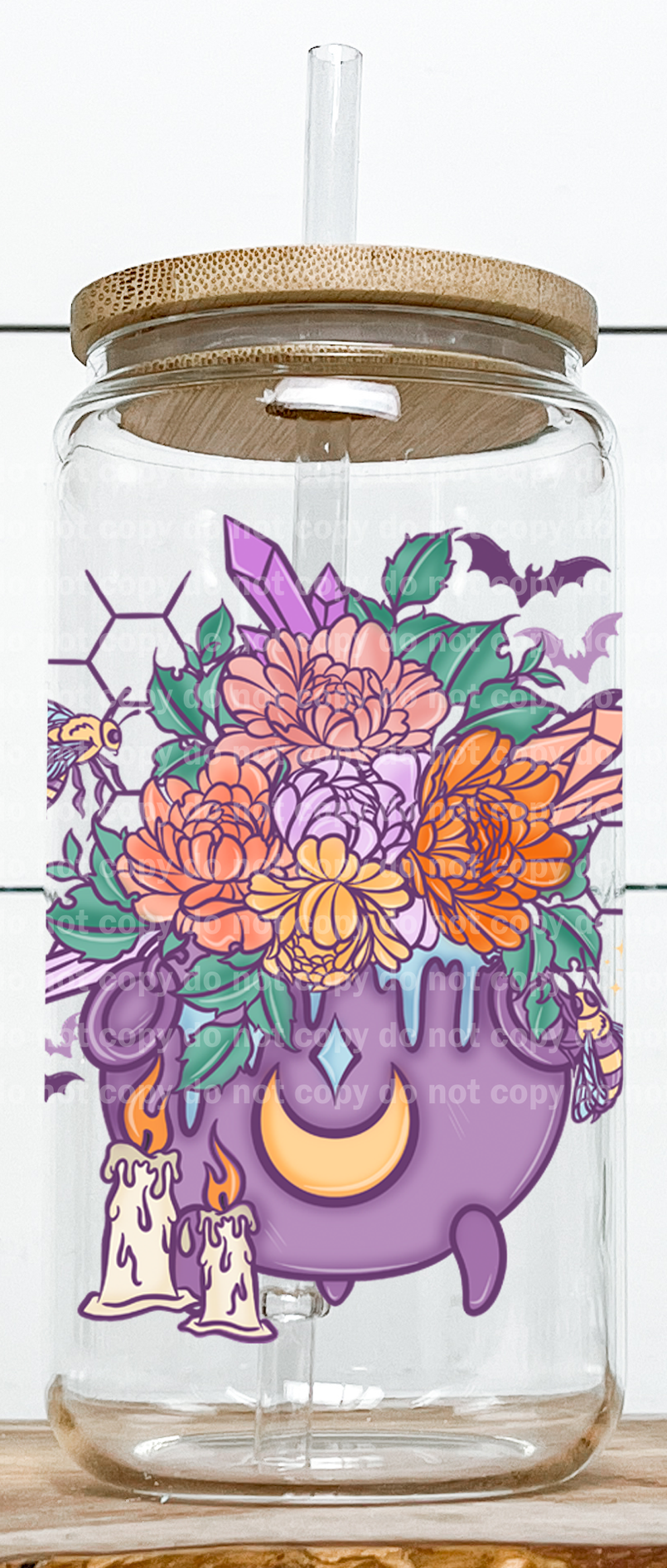 Floral Beehive Purple Cauldron