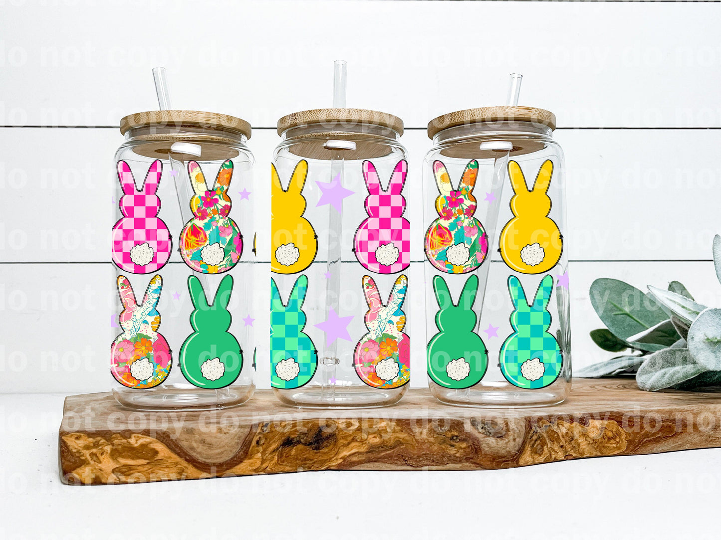 Floral Bunny 16oz Cup Wrap